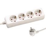 SOCKET 4 SCHUKO HOLES CABLE 3X1,5mm EXTENSION 1,5m WITH SHUTTER PROTECTION
