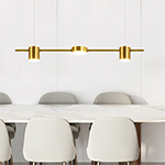 LIGHT FIXTURES HANGING TRIPLE LED 24W 75x150 GOLD