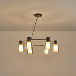 PENDANT LIGHT FIXTURES METAL-GLASS 6XE14 MAX 8W Φ700X600mm BLACK-BRASS ARTE ILLUMINA SILENCE