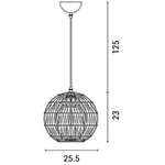 LIGHT FIXTURES HANGING SIMPLE E27 Φ255x230 GREY ROPE