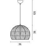 LIGHT FIXTURES HANGING SIMPLE E27 Φ360x260 WHITE ROPE