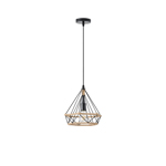 PENDANT LIGHT FIXTURES ROPE-METAL Ε27 Max15w 250X250X1320 BLACK-KHAKI ARTE ILLUMINA FLARE