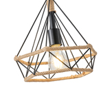 PENDANT LIGHT FIXTURES ROPE-METAL Ε27 Max15w 250X250X1320 BLACK-KHAKI ARTE ILLUMINA FLARE
