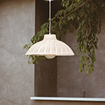 LIGHT FIXTURES HANGING SIMPLE E27 MAX 60W D45χH168 RATTAN WHITE