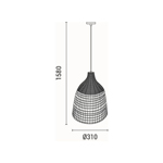 PENDANT LIGHT FIXTURES BAMBOO 1XE27 MAX15W 400Χ400X270mm ARTE ILLUMINA EARTHY