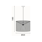 PENDANT LIGHT FIXTURES BAMBOO 1XE27 Max 15w  400Χ400X270mm ARTE ILLUMINA JUTE