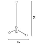 WALL MOUNTED STICK LED 3X5W 4,5X54 BLACK ARTE ILLUMINA CLIO