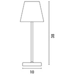 TABLE LAMP TOUCH RECHARGEABLE LED  3,5W ELEPHANT GREY