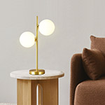 TABLE LAMP WITH 2 GLOBES 2xG9 30x53 GOLD
