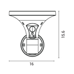 SOLAR  PANEL WALL LIGHT FIXTURES WITH MOVEMENT SENSOR 5W 500LM 160X167X156mm 3CCT ARTE ILLUMINA