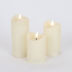 BATTERY OPERATED CANDLE, WITH FLAME, WHITE WITH TIMER, 7x10cm