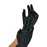 DISPOSABLE NITRILE GLOVES WITHOUT POWDER BLACK SIZE SMALL 100PCS