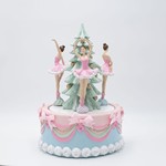 POLYRESIN CAKE, MUSIC BOX, 22.7x22.7x31.7cm