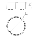 SPACER RING 60 24MM WITH SCREWS