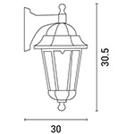 WALL LIGHT HEXAGONAL ALLUMINIUM BRONZE DOWN E27