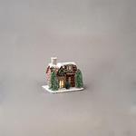 LIGHTED HOUSE, 4 LED, BATTERY OPERATED, 23x19x22cm