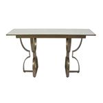 TABLE, METAL, GOLD-WHITE, 140x40x80cm