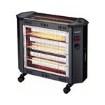 QUARTZ HEATER 2400W BLACK WITH FAN , HUMIDIFIER AND THERMOSTAT