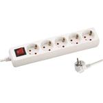 SOCKET 5 SCHUKO HOLES CABLE 3X1,5mm EXTENSION 3m WITH SWITCH & SHUTTER PROTECTION