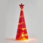 LIGHTED GLASS TREE, RED, 8x24cm