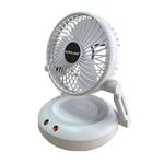 TABLE-WALL FAN RECHARGEABLE WITH LED LIGHT AND ROTATION Φ16 WHITE