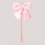 BOW, VELVET PINK, WITH RIBBON, 44cm