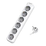 SOCKET 6 SCHUKO HOLES CABLE 3X1,5mm EXTENSION 5m WITH SHUTTER PROTECTION