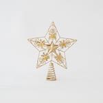 WIRE TOP TREE, LIGHT GOLD, STAR WITH DESIGNS, 30x25cm