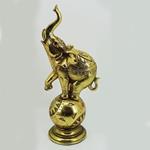 TABLE DECORATIVE, ELEPHANT ON A A BALL, GOLD, 13x9x31cm