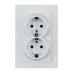 DESPINA DOUBLE SOCKET OUTLET EARTHED  WHITE