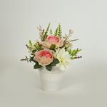 MIX FLOWERS IN A POT, CREAM-PINK, 24cm