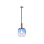 PENDANT LIGHT FIXTURES EMBOSSED GLASS 1XΕ27 15W 200X210mmX160cm BLUE ARTE ILLUMINA OMBRE