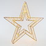 LIGHTED STAR, 2400 WARM WHITE LED, WITH ADAPTOR, COPPER WIRE, 70cm, IP44