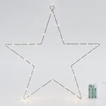LIGHTED STAR, 60 LED, BATTERY OPERATED, WITH TIMER, 50cm