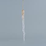 ACRYLIC STALACTITE, WITH CHAMPAGNE GLITTER, 2x23cm