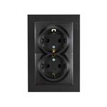 DESPINA DOUBLE SOCKET OUTLET EARTHED  FUME