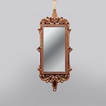 HANGING ORNAMENT, VINTAGE MIRROR, GOLD RED, 17.5x7cm