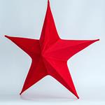 VELVET STAR, RED, 80cm