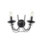 WALL LIGHT FIXTURES METAL TRANSPARENT GLASS 2XE14 MAX 15W 320X300mm BLACK ARTE ILLUMINA KRISTALLO