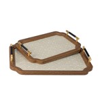 S/2 ΔΙΣΚΟΙ ΜΟΤΙΒΟ ΞΥΛΙΝΟΙ ΦΥΣΙΚΟ - ΜΠΕΖ 47x34x5cm / 39x26x5cm