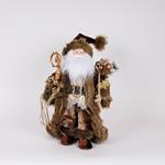 SANTA, BURGUNDY, WITH GOLD STAFF, 46cm