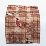 TABLE RUNNER, BROWN WITH DUCKS, 150x33cm