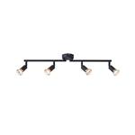 SPOT MOVABLE 4LIGHTS METALLIC Max 7W 4XGU10 600X80X130mm BLACK ARTE ILLUMINA VORRAS