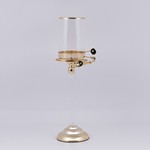 CANDLE HOLDER WITH METALLIC BASE GOLD 12x46cm