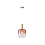 PENDANT LIGHT FIXTURES EMBOSSED GLASS 1XΕ27 15W 200X210mmX160cm AMBER ARTE ILLUMINA OMBRE