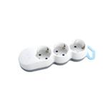 SOCKET 3 SCHUKO HOLES CABLE OVAL 3X1,5mm EXTENSION 1,5m WITH SHUTTER PROTECTION