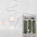 ΣΕΙΡΑ 20 MINI LED, ΜΠΑΤΑΡΙΑΣ, 3xAA, ΠΡΟΕΚΤΑΣΗ ΠΑΡΟΧΗΣ 30cm, ΑΣΗΜΙ ΧΑΛΚΟΣ, ΘΕΡΜΟ ΛΕΥΚΟ LED, ΑΝΑ 10cm, IP20