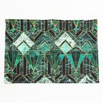 TABLE MAT, GREEN WITH GEOMETRIC SHAPES, 1 PC, 31x43cm