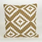CUSHION,  WITH  FILLER, COTTON- WOVEN, GREEN-WHITE, 45x45cm