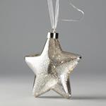 LIGHTED GLASS STAR 15cm, BATTERY OPERATED, WITH TIMER
